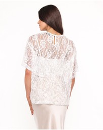 Petal & Pup - Yonder Sheer Lace Tee Top - White