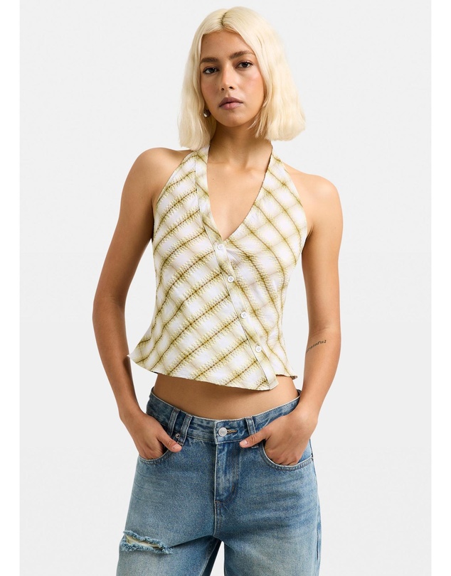 Insight - Abby Asymmetric Check Top