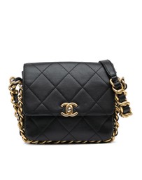 Pre-Loved by Azura Reborn - Pre-Loved chanel Quilted Leather Flap Bag with Chain Strap Top Handle and Interlocking Logo