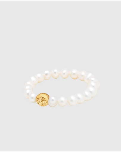 Nialaya Jewellery - Women's Beaded Pearl Ring