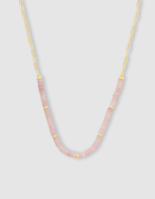 Wanderlust + Co - Rose Quartz Blush Gold Necklace