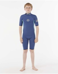 Rip Curl - Boys Dawn Patrol Short Sleeve 2mm Back Zip Spring Suit Wetsuit