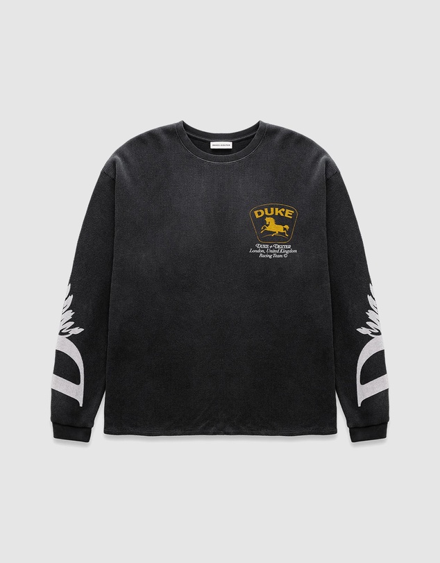 Duke + Dexter - DR Sponsors Washed Black Waffle Top