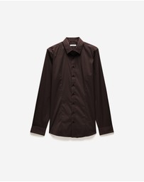 Calibre - Stretch Cotton Poplin Shirt Chocolate