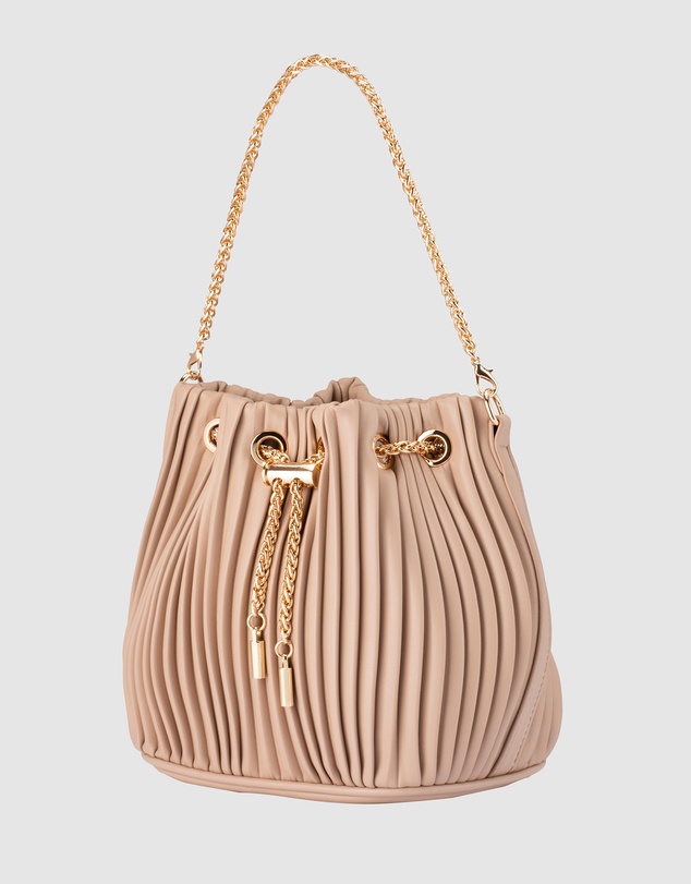 Olga Berg - Remi Pleated Drawstring Bag