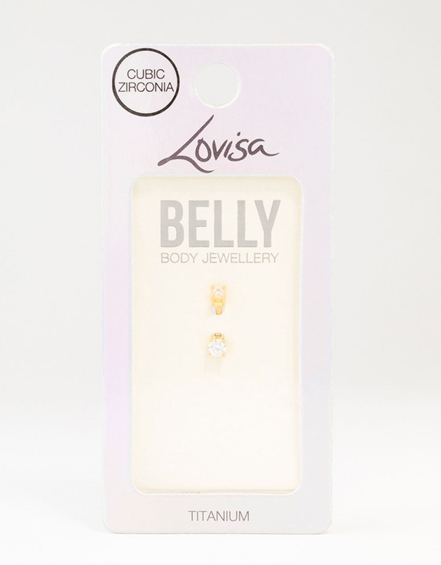 Lovisa - Gold Plated Titanium Mini Double Round Bellybar