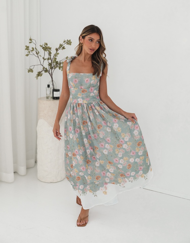 Esther & Co - Zyrelise Dress - Mint Floral
