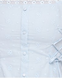 Petal & Pup - Davida Mini Dress - Pale Blue Broderie