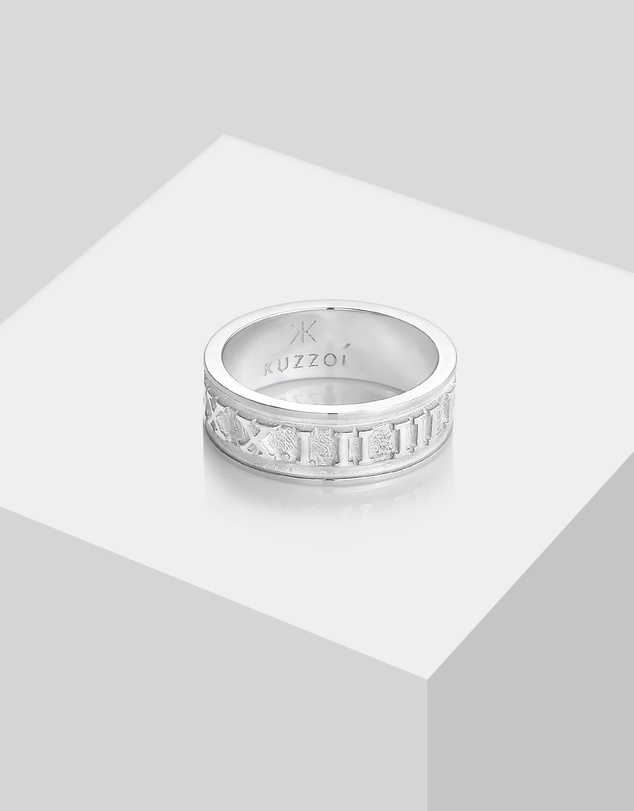 Kuzzoi - ICONIC EXCLUSIVE - Ring Band Roman Numbers in 925 Sterling Silver