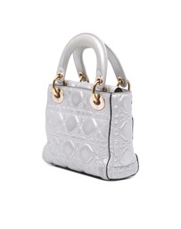 Pre-Loved by Azura Reborn - Pre-Loved Mini Metallic Grained Calfskin Cannage Lady Dior