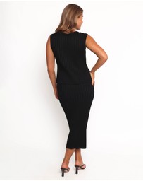 Petal & Pup - Richelle Ribbed Knit Skirt Set - Black