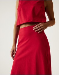Atmos&Here - Celina Linen Blend Midi Skirt