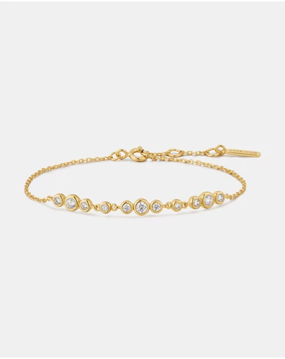 Ania Haie - Gold Graduated Bezel-Set Trios Bracelet