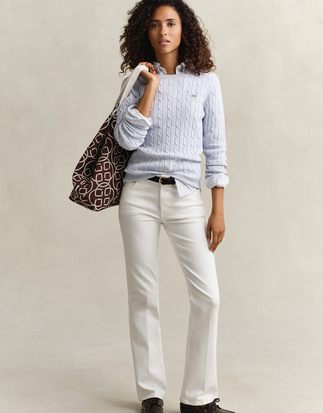 Gant - Stretch Cotton Cable Crew Neck Knit
