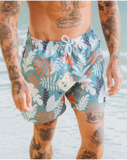 Vacancy Co - Abstract Leaf Swim Short