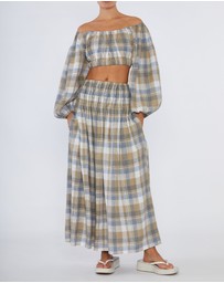 Amelius - Allegra Linen Plaid Crop Top