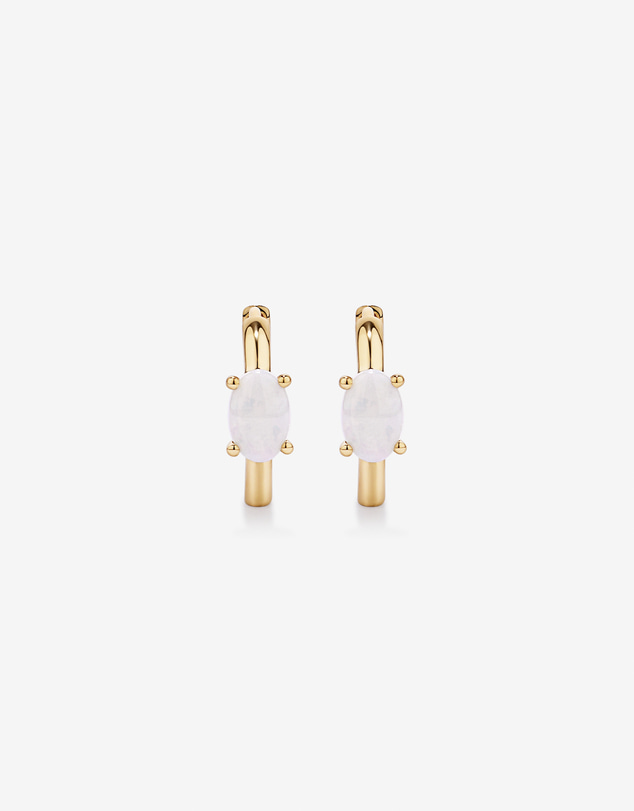 Michael Hill - Australian Opal Huggie Hoop Earrings in 10kt Yellow Gold