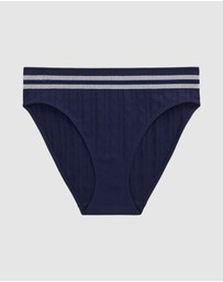 Lauren by Ralph Lauren - Cricket Cable Knit High Cut Seamless Bikini Brief