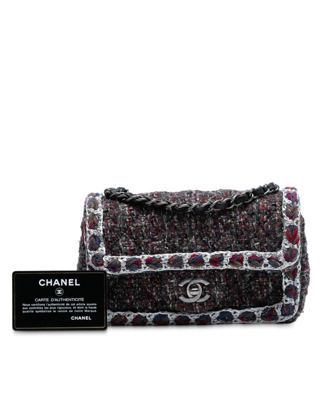 Pre-Loved by Azura Reborn - Pre-Loved Mini Rectangular Classic Braided Tweed Single Flap
