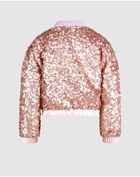 Rock Your Kid - Rebel Sequin Bomber Jacket in Champagne