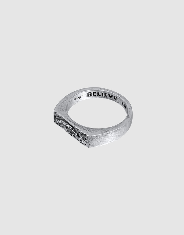 Haze & Glory - ICONIC EXCLUSIVE - Rough Bar Signet Ring in Oxidised 925 Silver