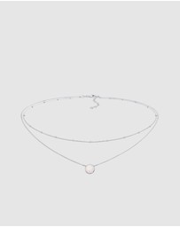 Elli Jewelry - Necklace Choker Layer Opal Ball Chain in 925 Sterling Silver