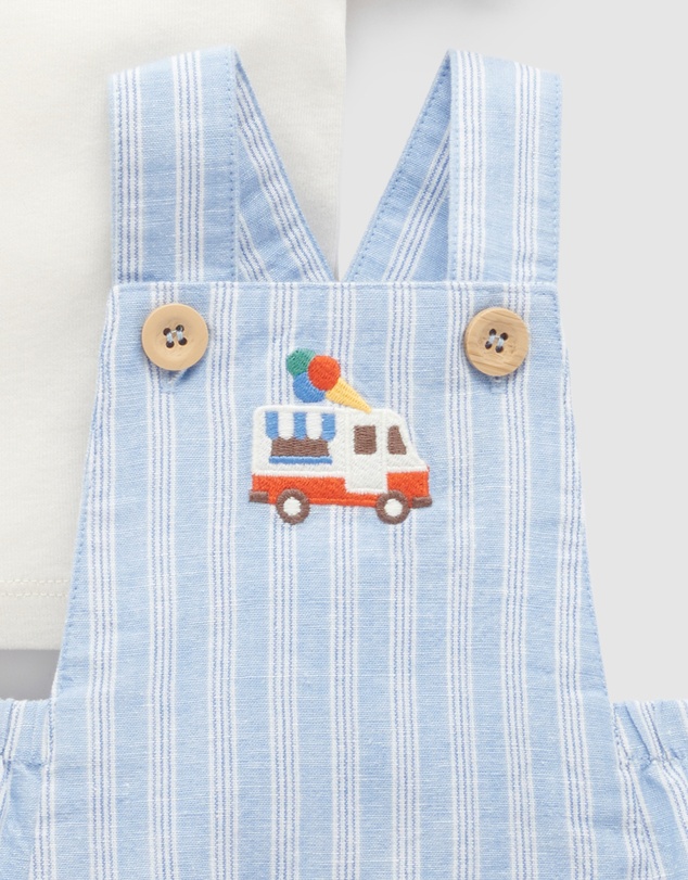 Purebaby - Short Leg Overall Set -Kids-Babies