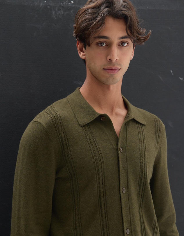 AERE - Silk Blend Textured Knit Shirt