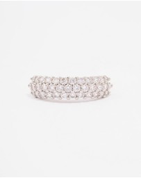 Lovisa - Silver Slim Cubic Zirconia Band Ring