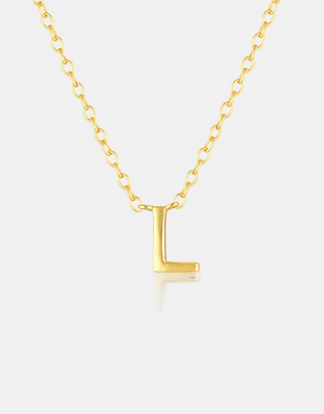 The Silver Collective - Petite A-Z Letter Necklace - L