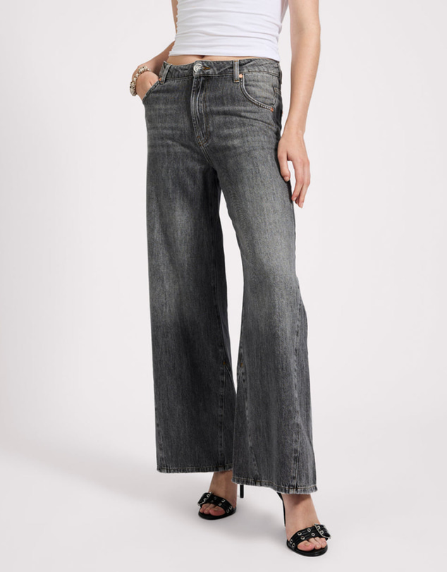 ONE TEASPOON - Cruisers Mid Waist Bootcut Flare Denim Jeans - Charcoal Grey
