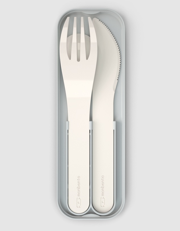 Monbento - Monbento Mb Pocket Plastic Cutlery Set - Colour Natural
