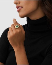 Fossil - Gold Tone Analogue Ring Watch