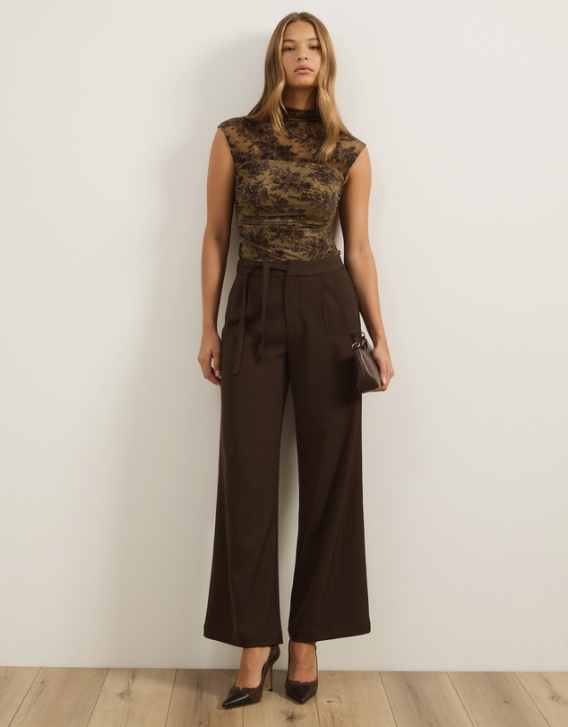 Atmos&Here - Lila Burnout Sheer Panel Top
