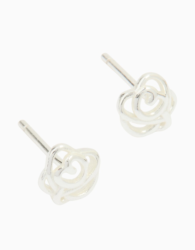 Lovisa - Sterling Silver Cubic Zirconia Rose Stud Earrings