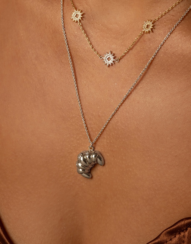 Wanderlust + Co - Croissant Silver Necklace