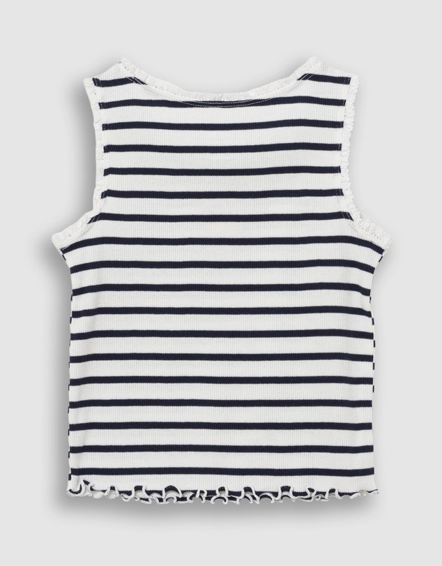 GAP - Yardage Logo Lace Trim Tank - Babies-Kids