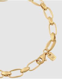 Kuzzoi - ICONIC EXCLUSIVE - Bracelet Male Link Chain 925 Sterling Silver Gold Plated