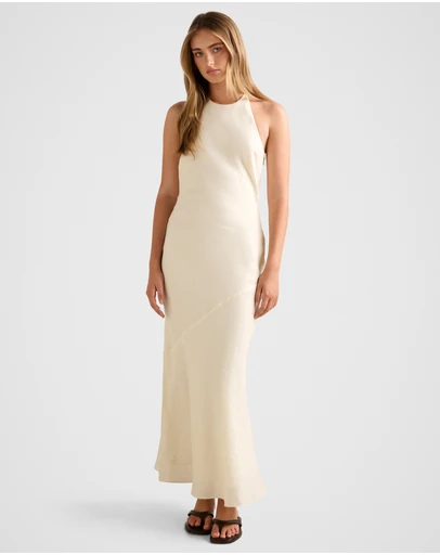 Forever New - Primmy Halter Neck Linen Maxi Dress