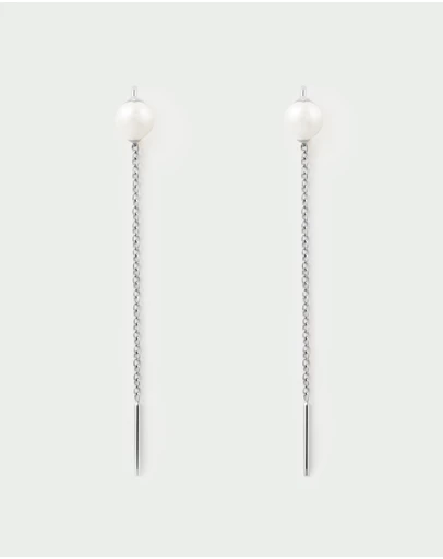 PDPAOLA - Pearl Lyra Silver Earrings