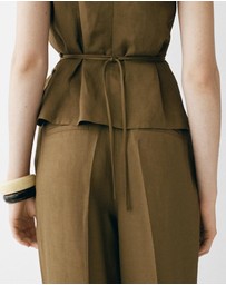 M.N.G - Moskito Linen-Blend Pleated Trousers