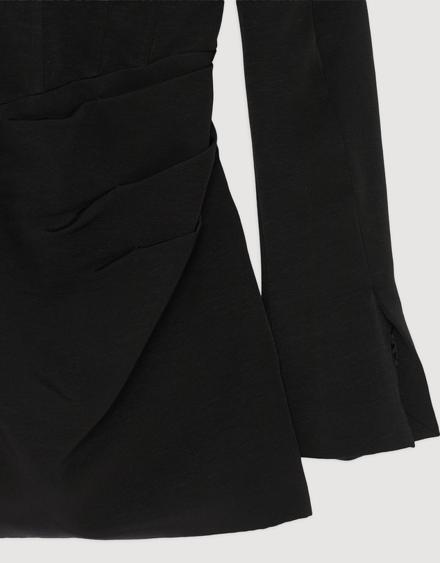 Revibe - Repaired Shona Joy Oakley Strapless Draped Mini Dress - AU 8