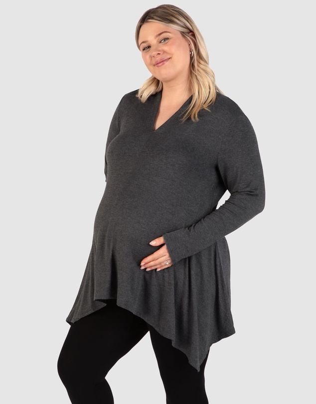 B Free Intimate Apparel - Maternity Bamboo V Neck Tunic Top