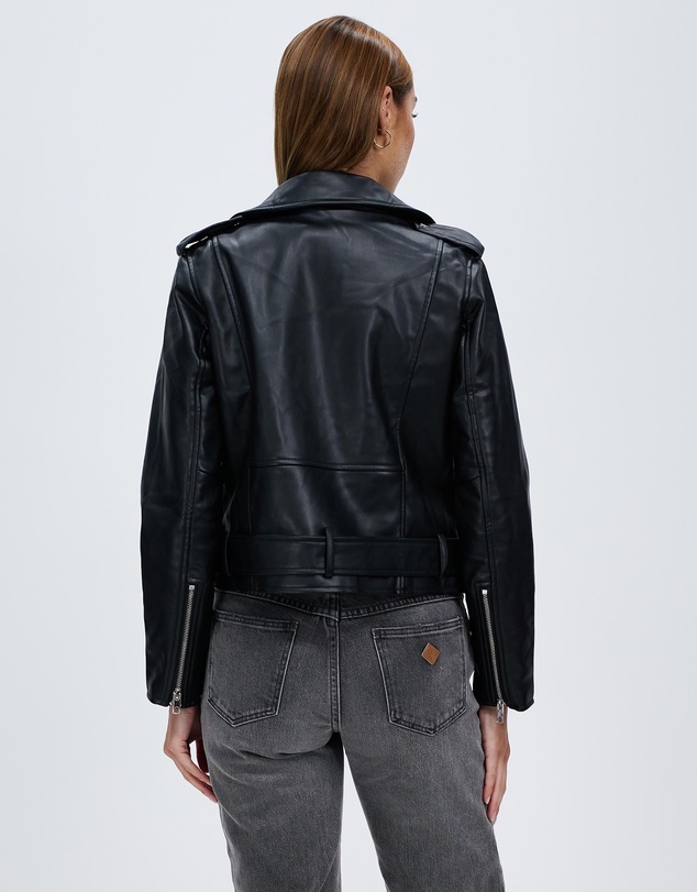 KAJA Clothing - Faux Leather Moto Biker Short Coat Jacket - Caroline Leather Jacket