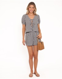 Petal & Pup - Stacy Short Set - Black Gingham