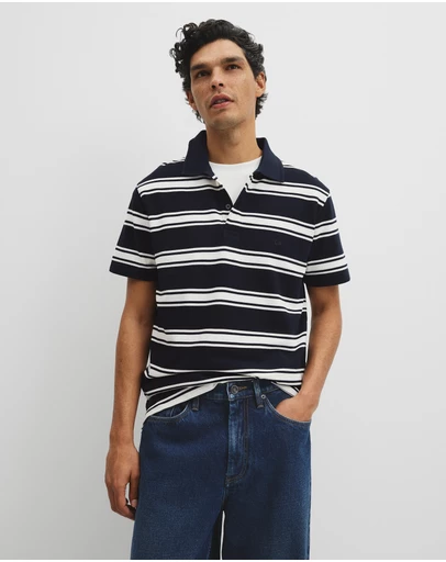 Country Road - Australian Cotton Stripe Pique Polo