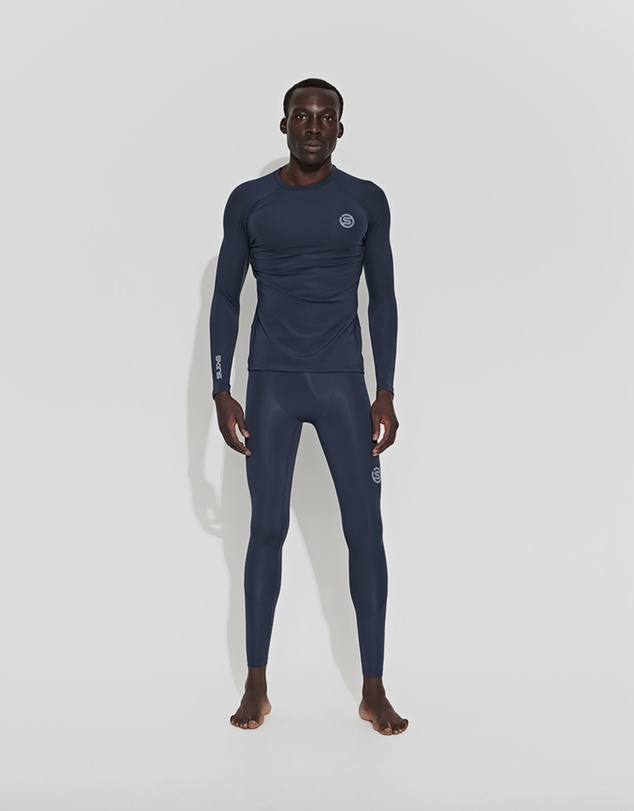 SKINS - SKINS Compression Men's Series-2 Gym Clothing Long Tight Navy Blue