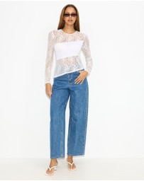 Dazie - Spotlight Lace Long Sleeve Top
