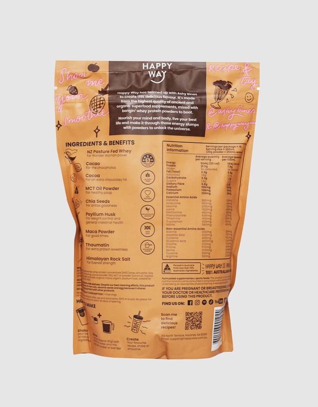 Happy Way - Ashy Bines Choc Caramel Whey Protein Powder