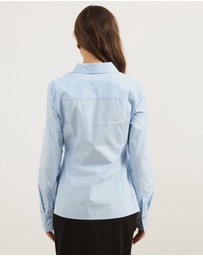 Atmos&Here - Amara Split Hem Structured Poplin Shirt